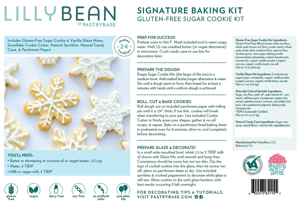 LillyBean Baking - Sugar Cookie Baking Kit (Vegan & Gluten-Free)