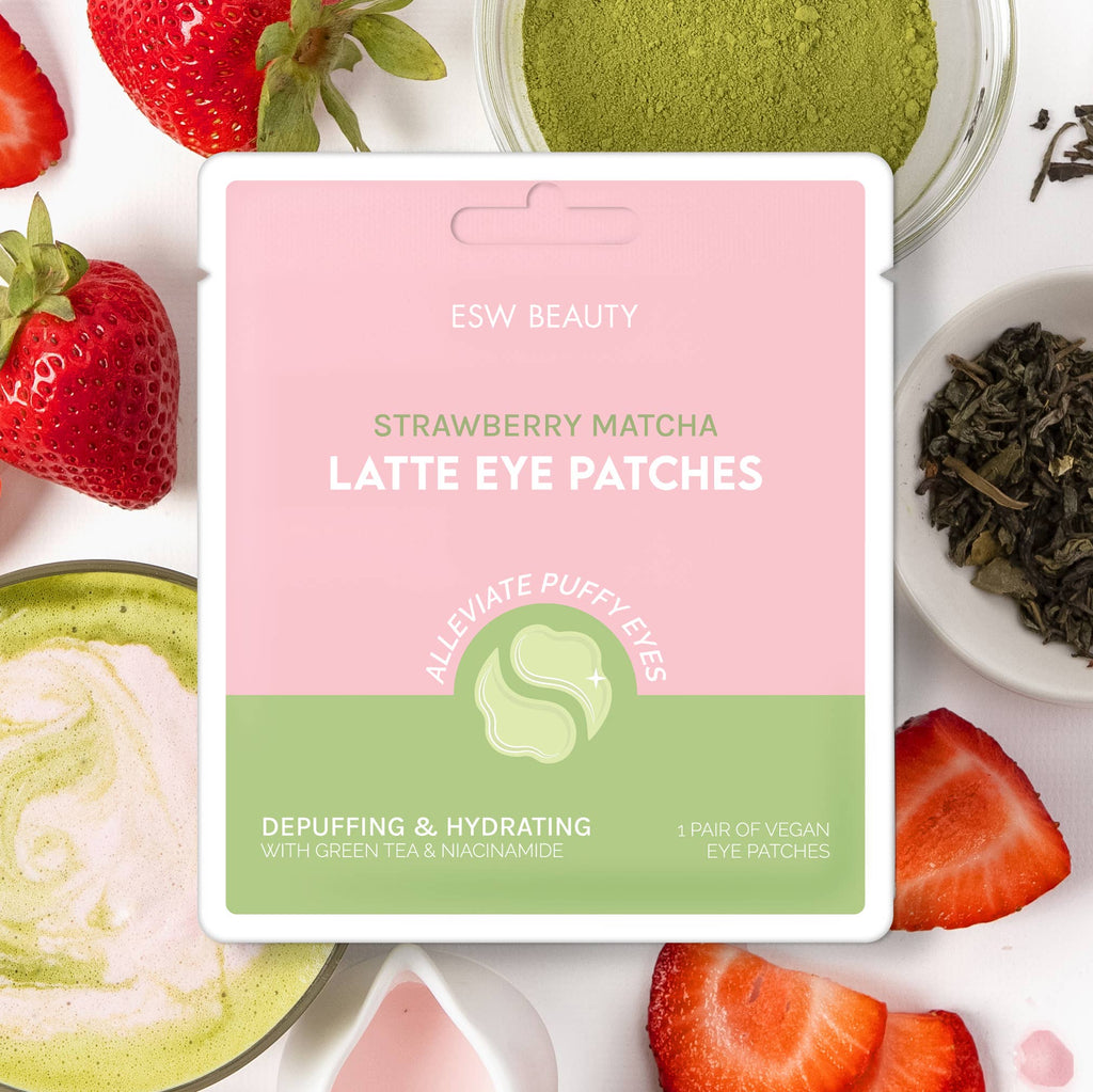 ESW Beauty - Eye Patches: Depuffing & Hydrating | Strawberry Matcha Latte