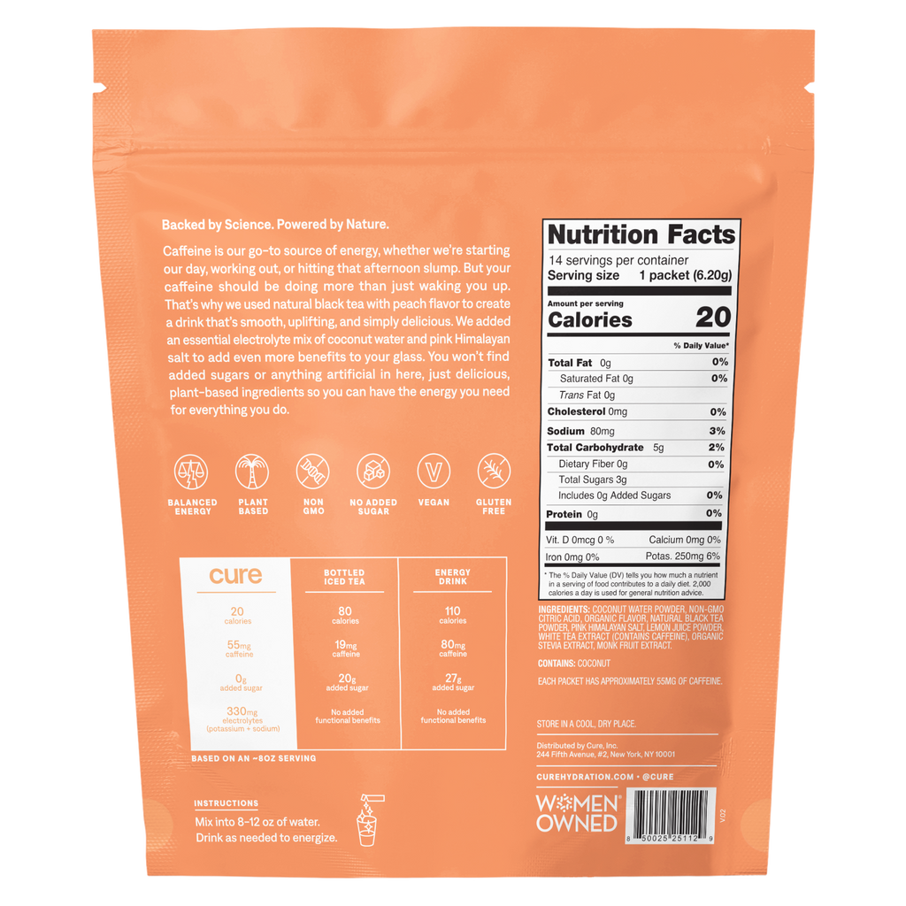 Cure Hydration - Energizing Mix - Peach Tea 14ct