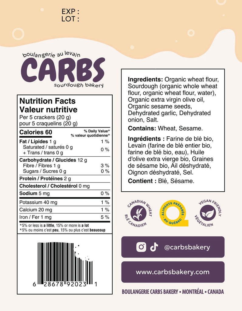 Carbs - Sourdough Crackers