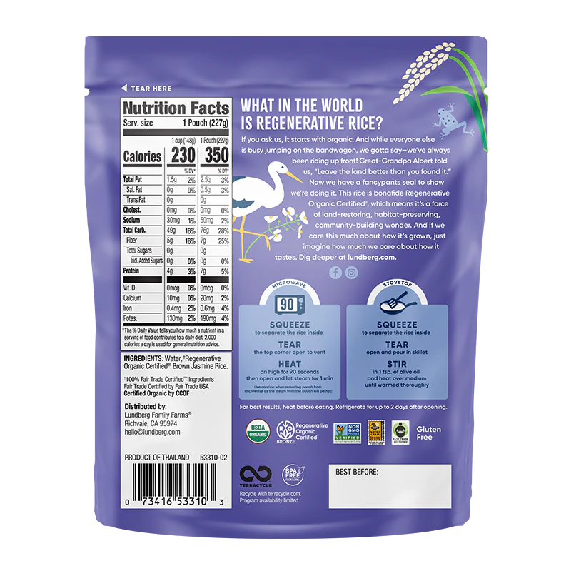 Lundberg - Regenerative Organic 90-Second Brown Jasmine Rice