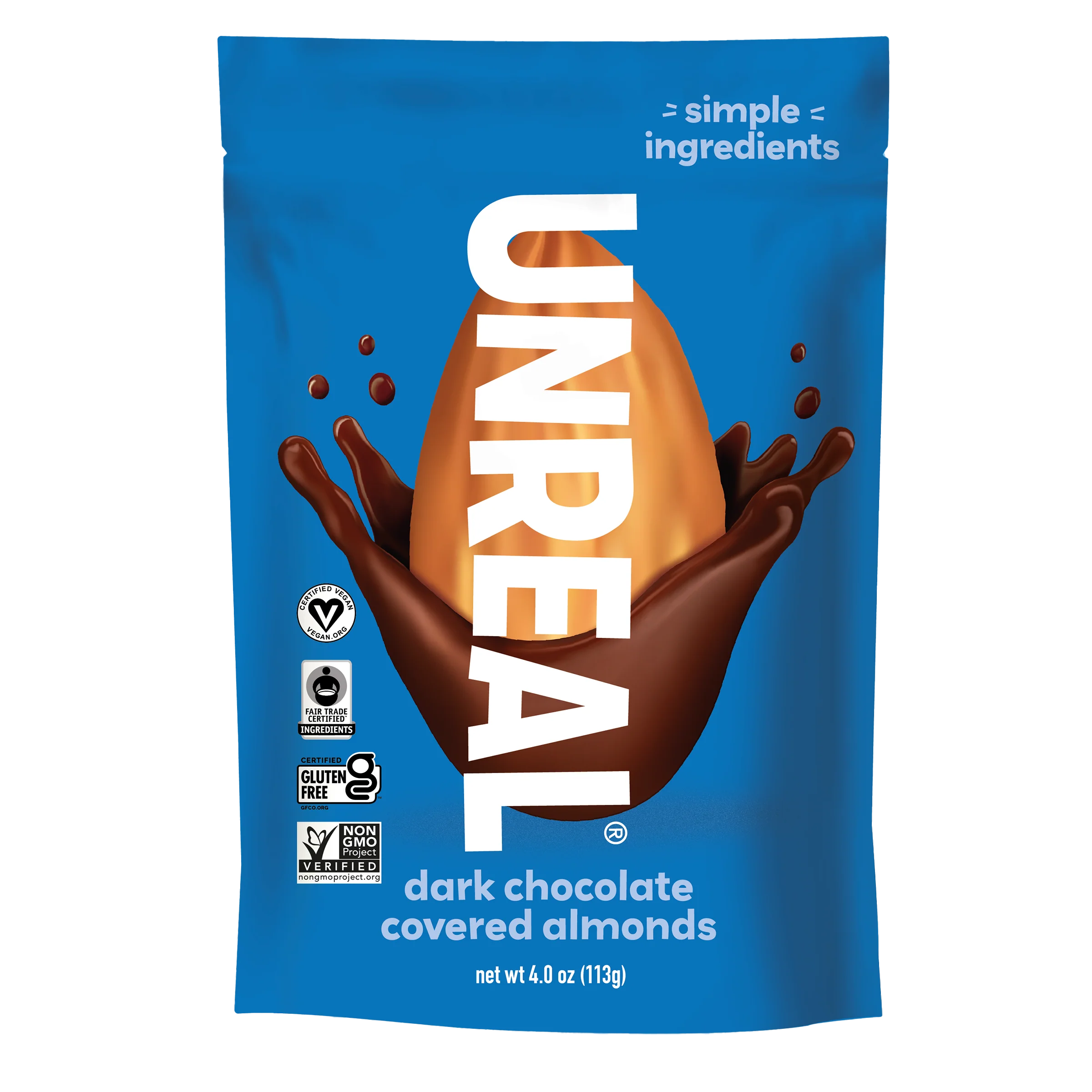 美品！！14p 3oz REALITY GLOBAL Unreal Snacks - Dark Chocolate Covered Almonds | Coco Market