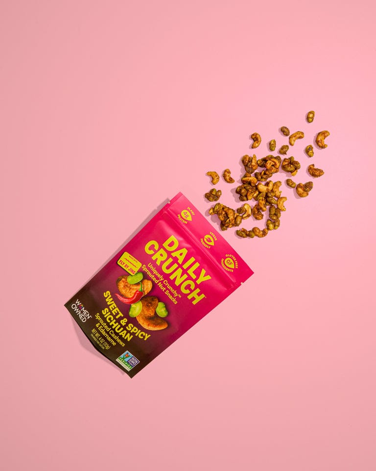 Daily Crunch x Fly By Jing - Sweet & Spicy SIchuan Sprouted Cashews & Edamame