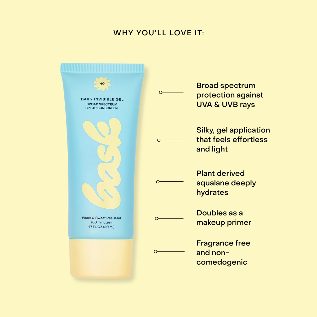 Bask Sunscreen - Bask SPF 40 Daily Invisible Gel Sunscreen