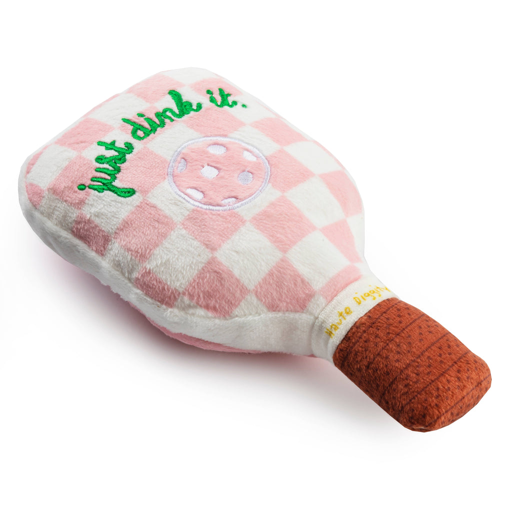 Haute Diggity Dog - Dog Toy | Pickleball Paddle: Pink Checker